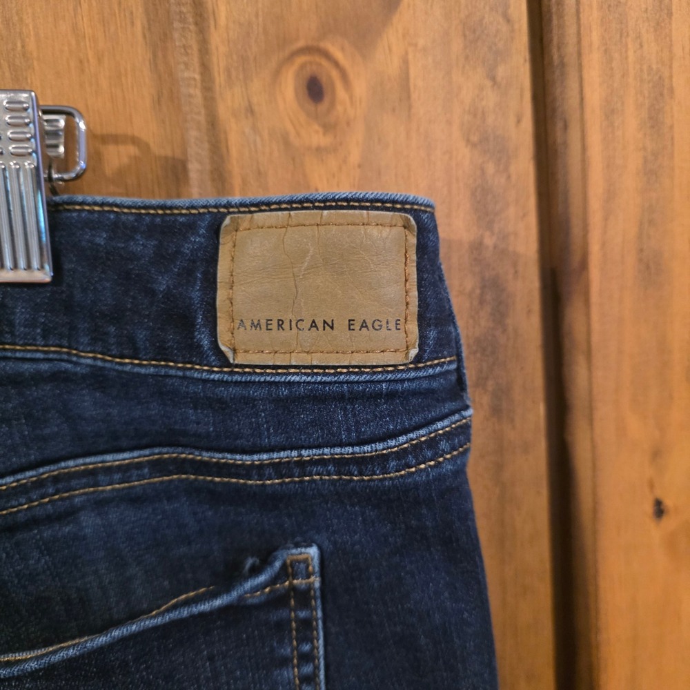 American Eagle Jeans Womens 20 Long Blue Excellent Super Stretch Bootcut Flare - Picture 9 of 12